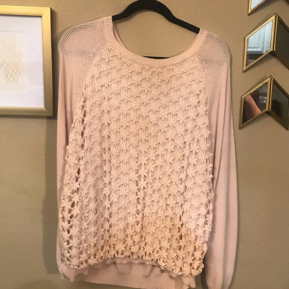 Vintage inspired floral crochet lace sweater